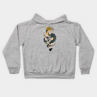 Japanese Dragon and cherry blossoms Kids Hoodie